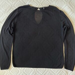 COS black 100% viscose long sleeve top with key hole detail at the back, medium